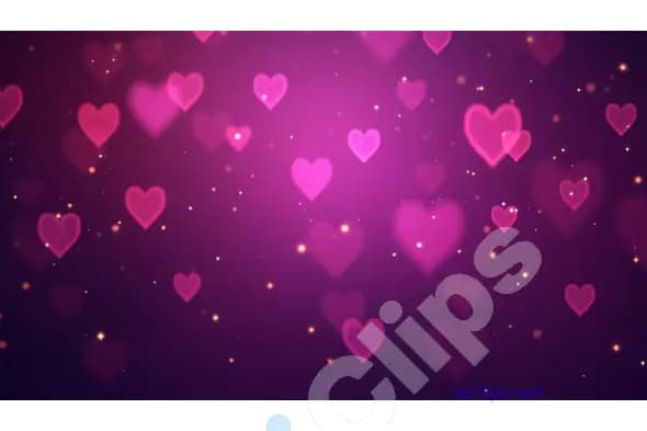 Floating Pink Hearts on Purple Background