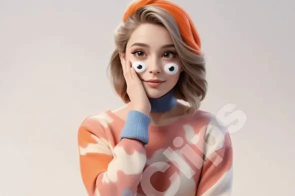 Trendy Girl with Colorful Sweater