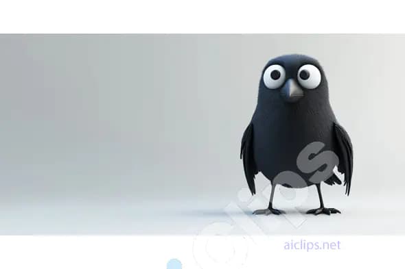 Wide-Eyed Cartoon Bird Render