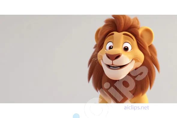Happy Cartoon Lion Render
