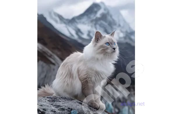 Himalayan Cat in the Mountains
