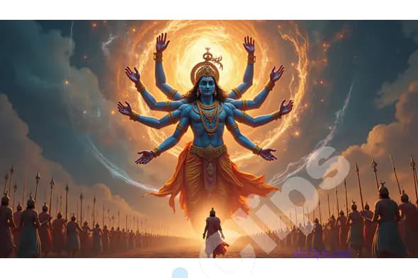Lord Vishnu in Cosmic Vishwaroopa Form – Divine Revelation