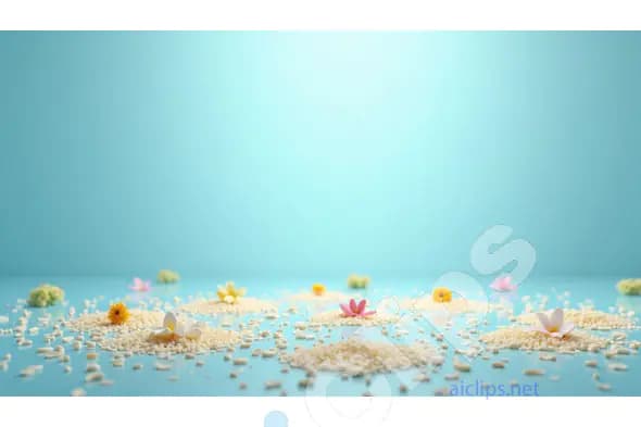 Serene Floral Rangoli on Light Blue Background