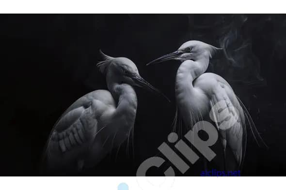 Elegant White Herons