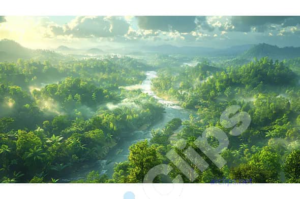 Lush Tropical River Valley
