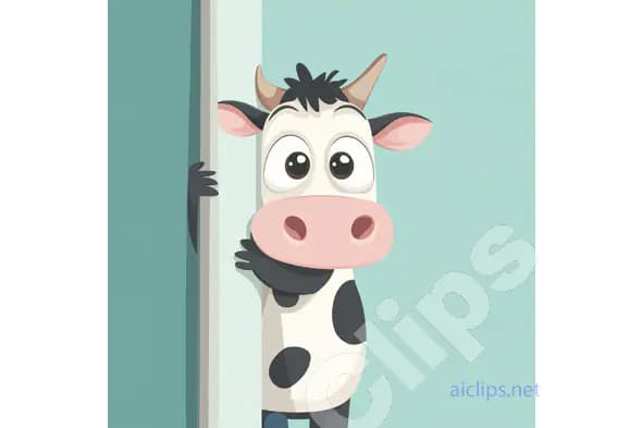 Curious Cartoon Cow