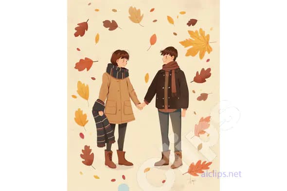 Autumn Couple Illustration