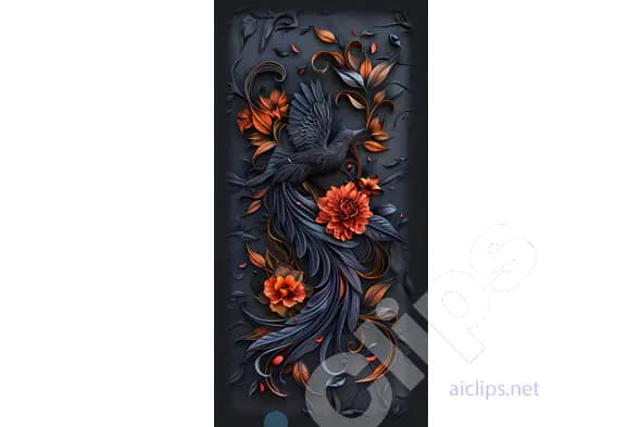 Elegant Floral Bird Design