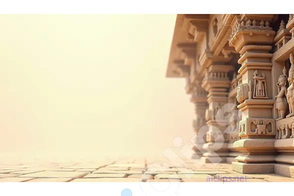 Ancient Temple Pillars with Ornate Carvings