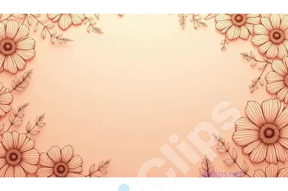 Elegant Floral Border Design on Soft Peach Background