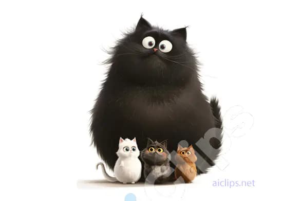 Fluffy Cat Family 1