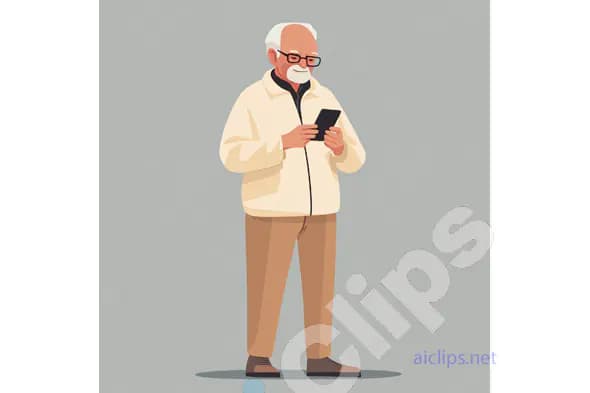 Elderly Man Using Smartphone