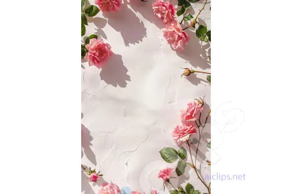 Pink Rose Floral Frame