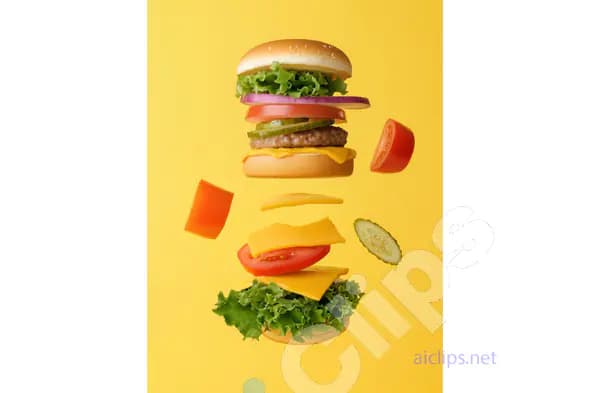 Floating Burger Layers