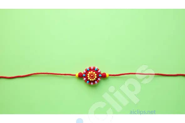 Rakhi Bracelet on Vibrant Green Background