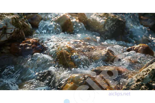 Flowing Stream over Rocks