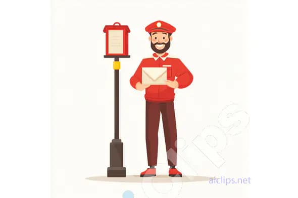 Smiling Postman with Letter