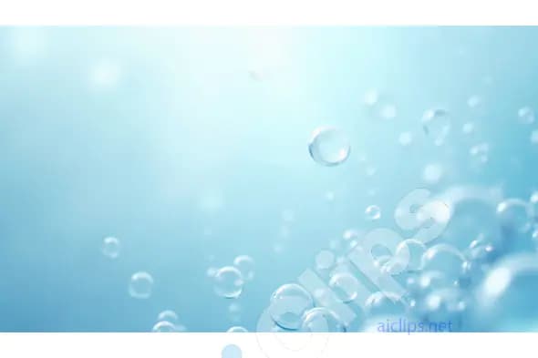 Floating Bubbles on Light Blue Background