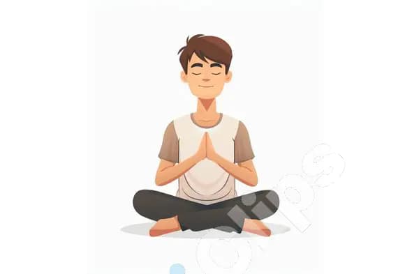 Meditating Boy Illustration