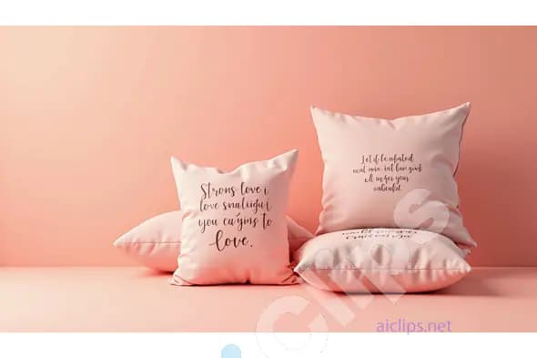 Stylish Pink Cushions with Inspirational Handwritten Quotes