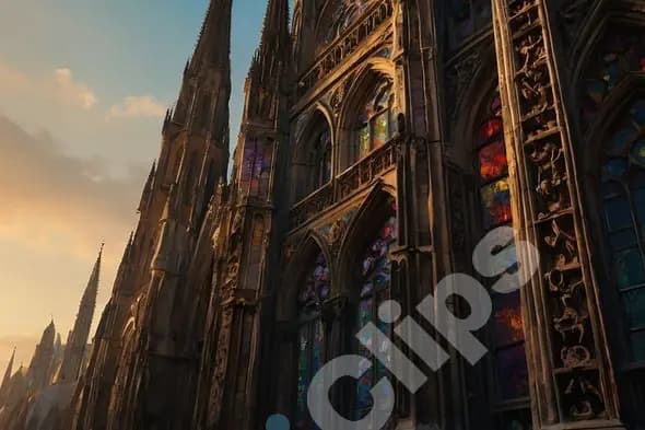 Gothic Cathedral at Sunset