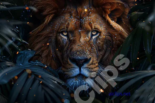 Enchanted Lion in Jungle
