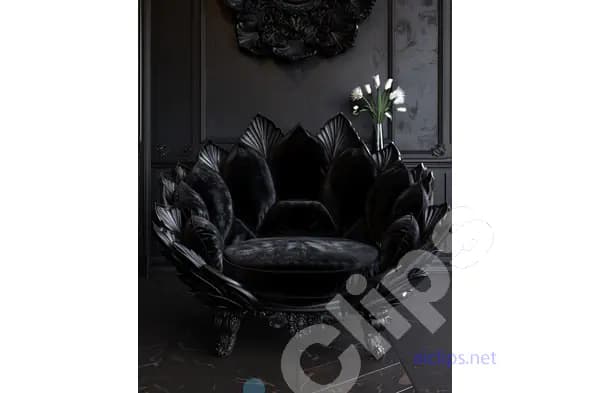 Elegant Black Velvet Chair