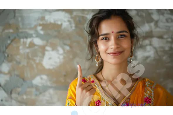 Pleasant Indian Woman Making OK Gesture in Traditional Attire