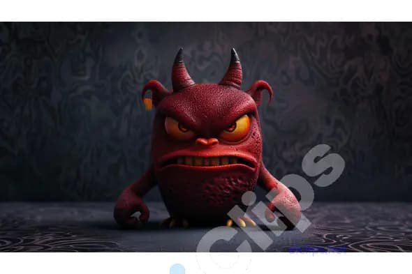 Grumpy Red Monster