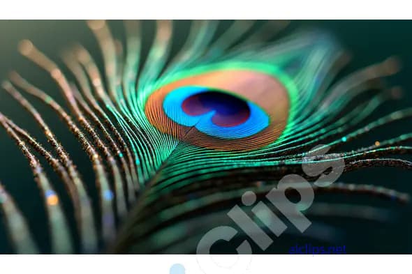 Macro Shot of a Radiant Peacock Feather