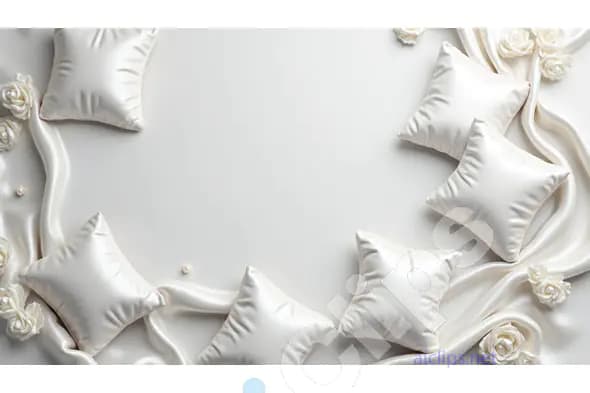 Luxurious White Satin Pillow Arrangement with Roses