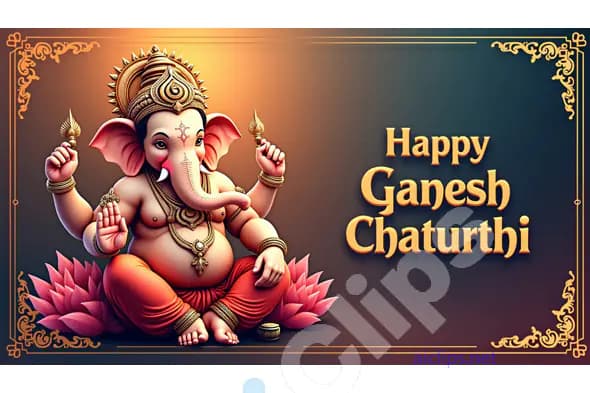 Happy Ganesh Chaturthi Greeting Card Design