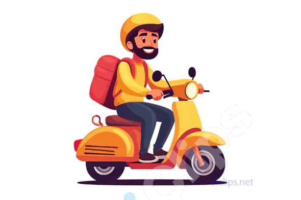 Happy Man on Scooter