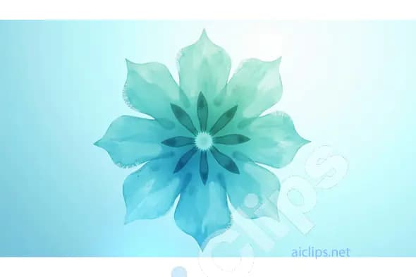 Abstract Blue Floral Design on Gradient Background