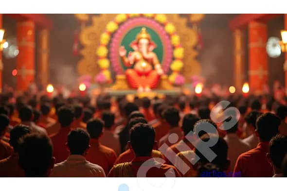Devotees Gathered for Ganesh Puja Celebration
