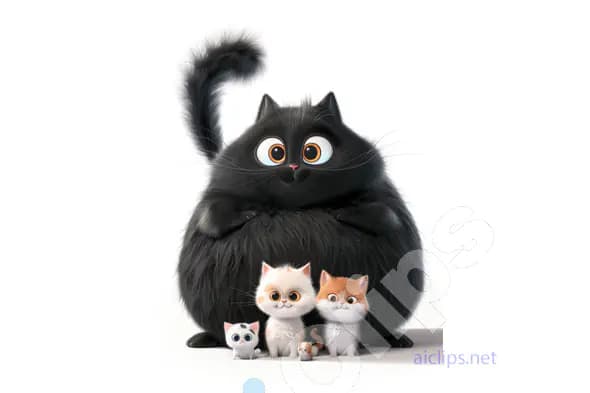 Cartoon Cat Family