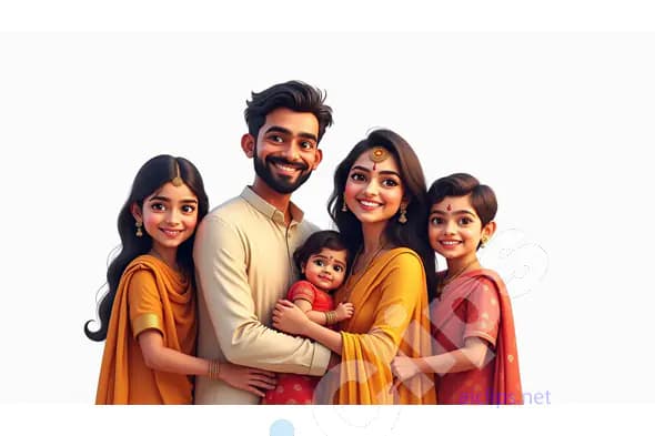 Happy Indian Family Portrait