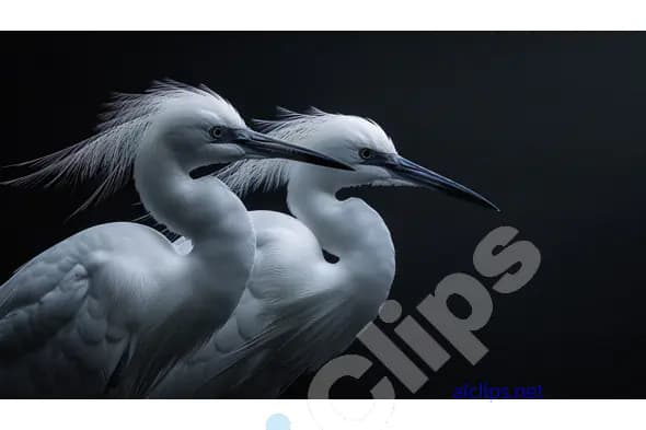 Graceful White Herons