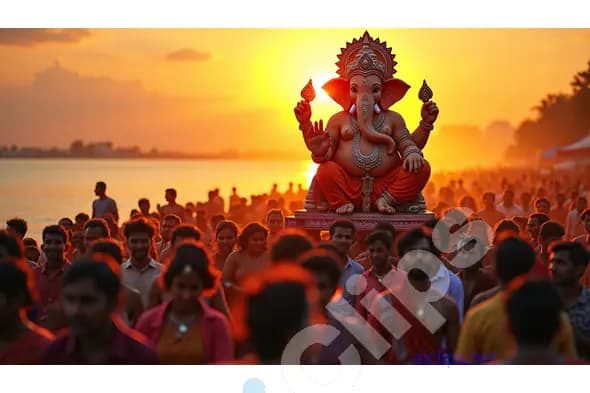 Sunset Ganesh Visarjan Procession