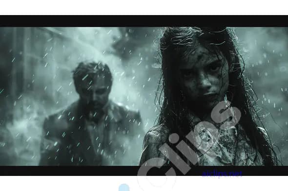 Dramatic Scene in the Rain