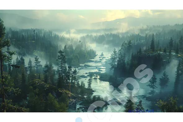 Misty River Valley