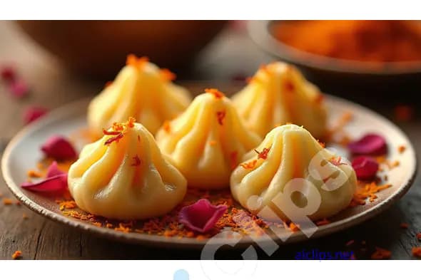 Festive Modak Platter with Floral Garnish