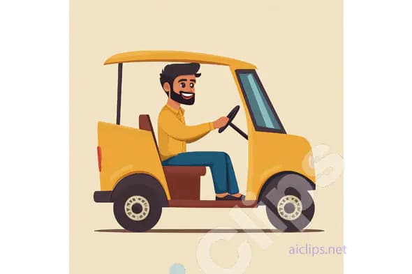 Man Driving Small Vehicle