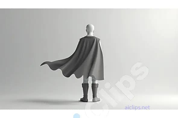 Minimalistic Superhero Character Standing