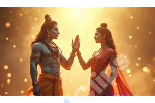 Divine Indian Deities in Golden Light