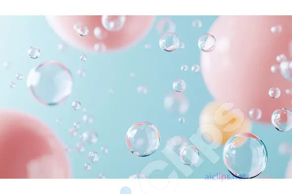 Floating Bubbles on Pastel Background