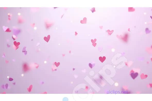 Falling Paper Hearts on a Soft Pink Background