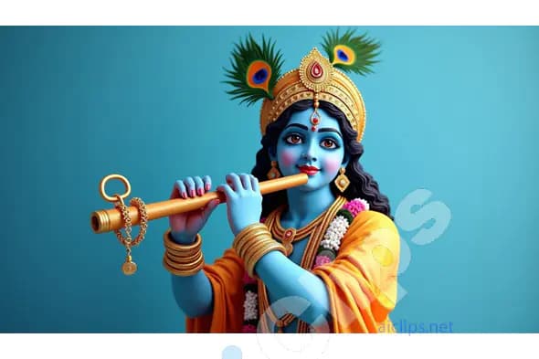 Divine Baby Krishna Playing the Flute
