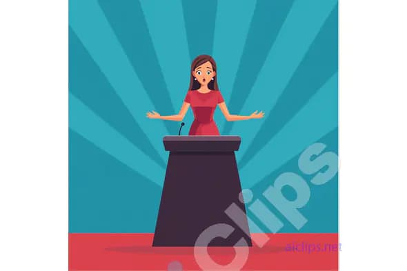 Surprised Speaker at Podium