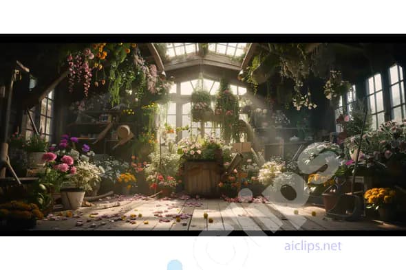 Sunlit Flower Shop Interior